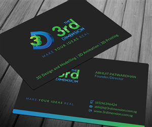 Visitenkarten-Design von Sarah Haroon für The 3rd Dimension Pte Ltd | Design: #4559518