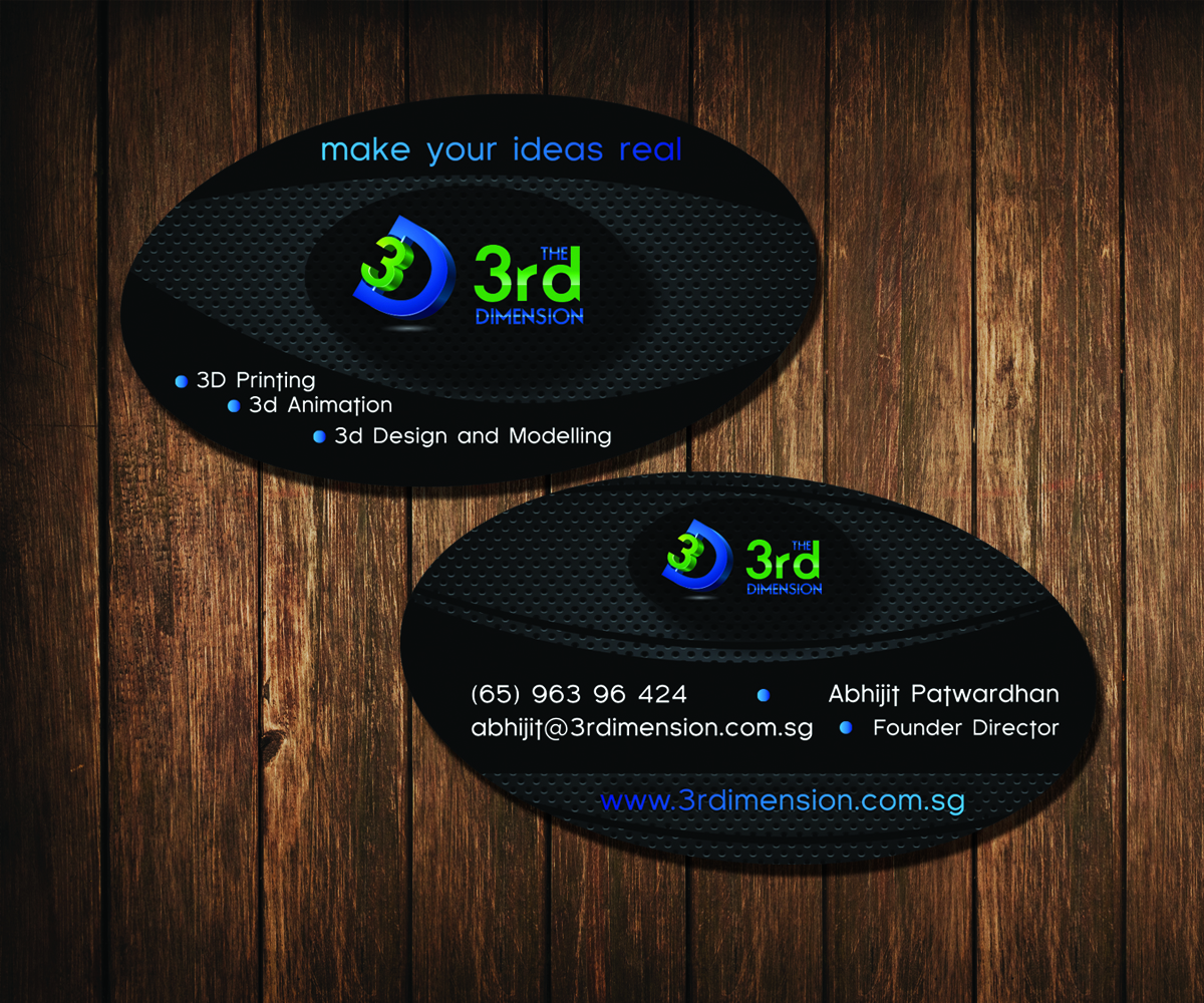 Business Card Design by wall-jamboree for The 3rd Dimension Pte Ltd | Design #4630519