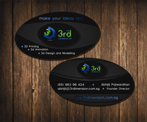 Visitenkarten-Design von wall-jamboree für The 3rd Dimension Pte Ltd | Design: #4630519