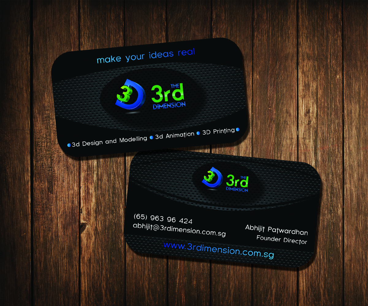 Design de Carte de Visite par wall-jamboree pour The 3rd Dimension Pte Ltd | Design #4630522