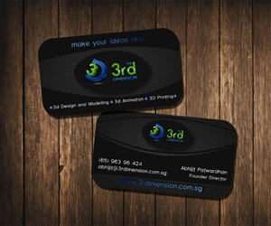 Business Card Design by wall-jamboree for The 3rd Dimension Pte Ltd | Design: #4630522
