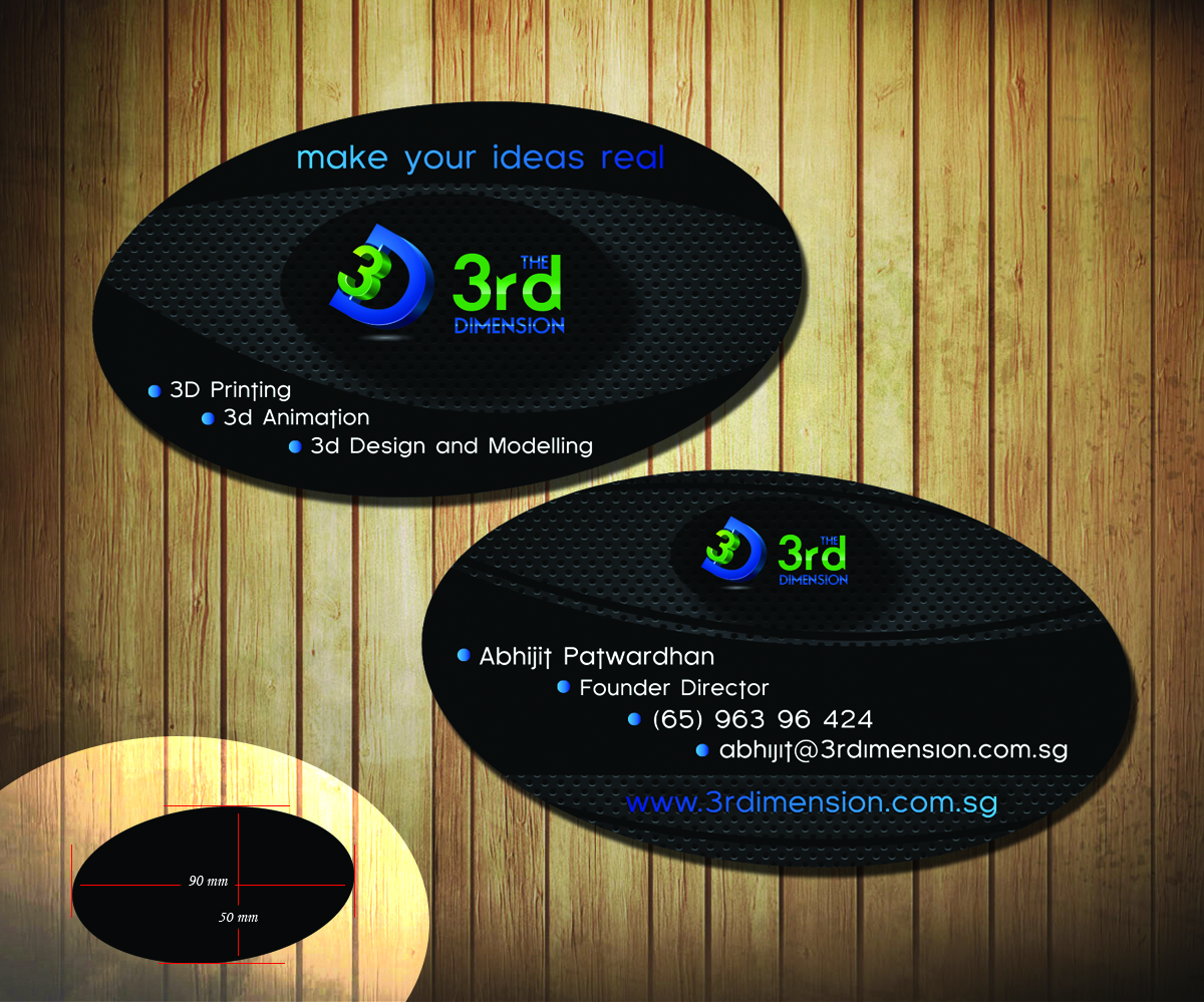 Business Card Design by wall-jamboree for The 3rd Dimension Pte Ltd | Design #4635960