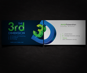 Visitenkarten-Design von a7mddz für The 3rd Dimension Pte Ltd | Design: #4553561