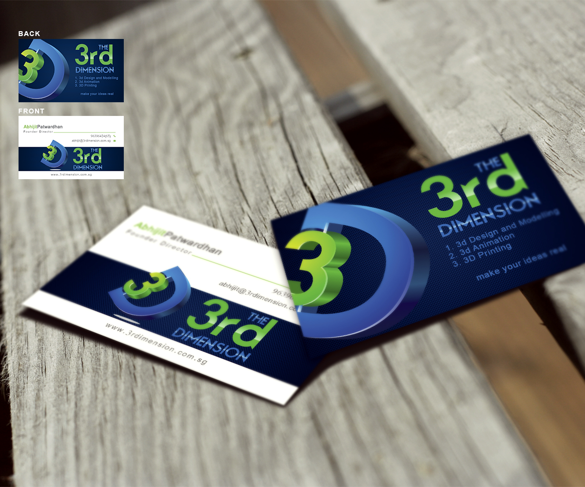 Diseño de Tarjeta de Presentación por a7mddz para The 3rd Dimension Pte Ltd | Diseño #4553567