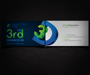 Business Card Design by a7mddz for The 3rd Dimension Pte Ltd | Design: #4557311