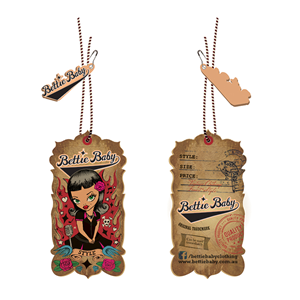 Swing Tags for Kids Kustom Kulture clothing label | Graphic Design by Karen Gameiro