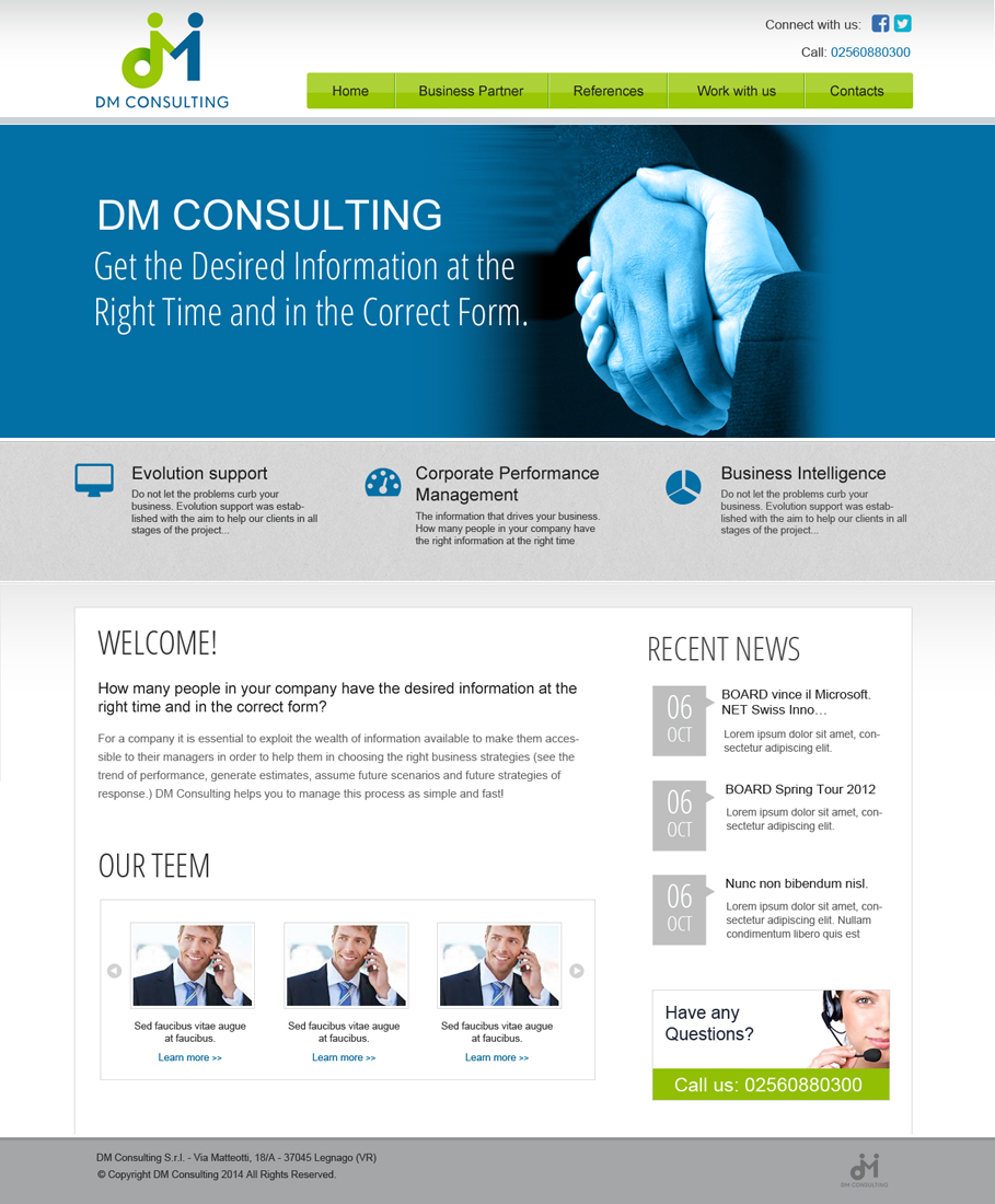 Diseño Wordpress por Chikki para DM Consulting S.r.l. | Diseño #4636555