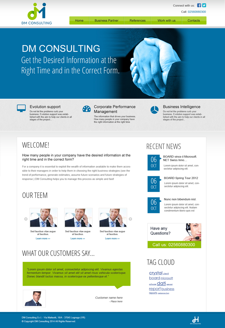 Wordpress Design by Chikki for DM Consulting S.r.l. | Design #4655227