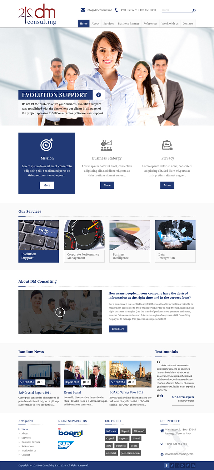 Wordpress Design by Creative Usha for DM Consulting S.r.l. | Design #4610116