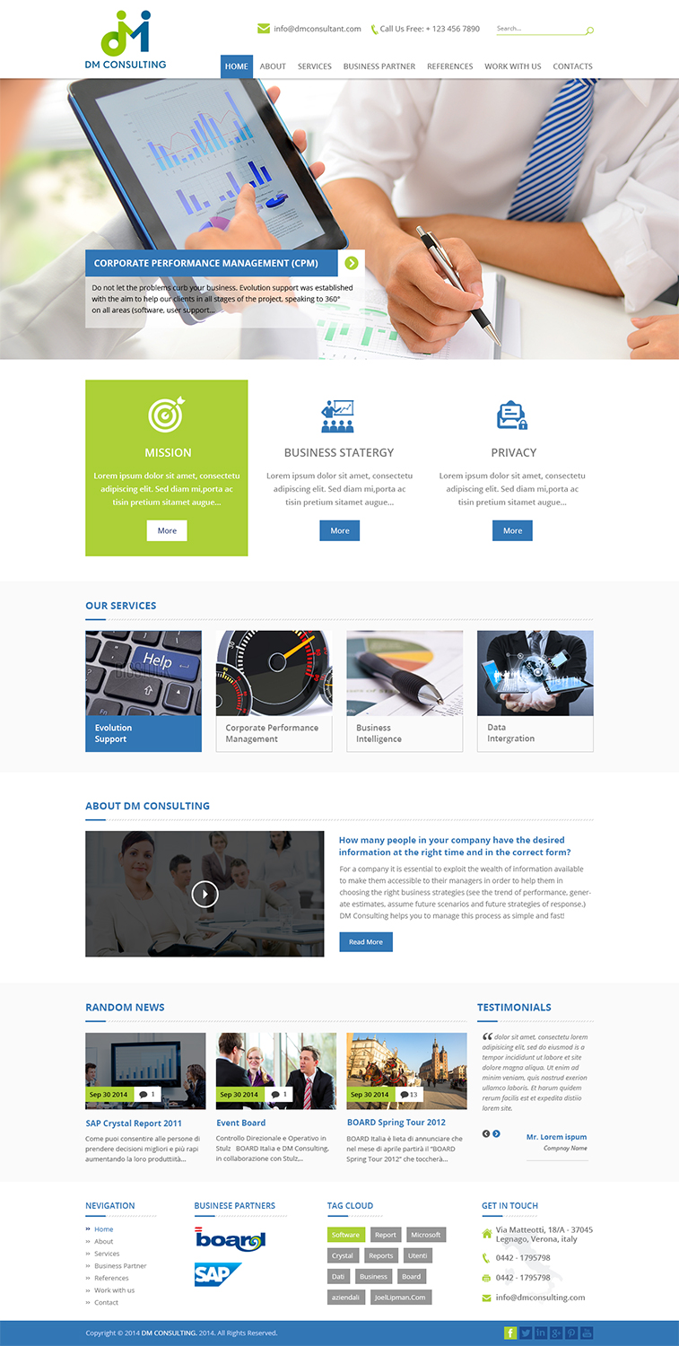 Wordpress Design by Creative Usha for DM Consulting S.r.l. | Design #4657867