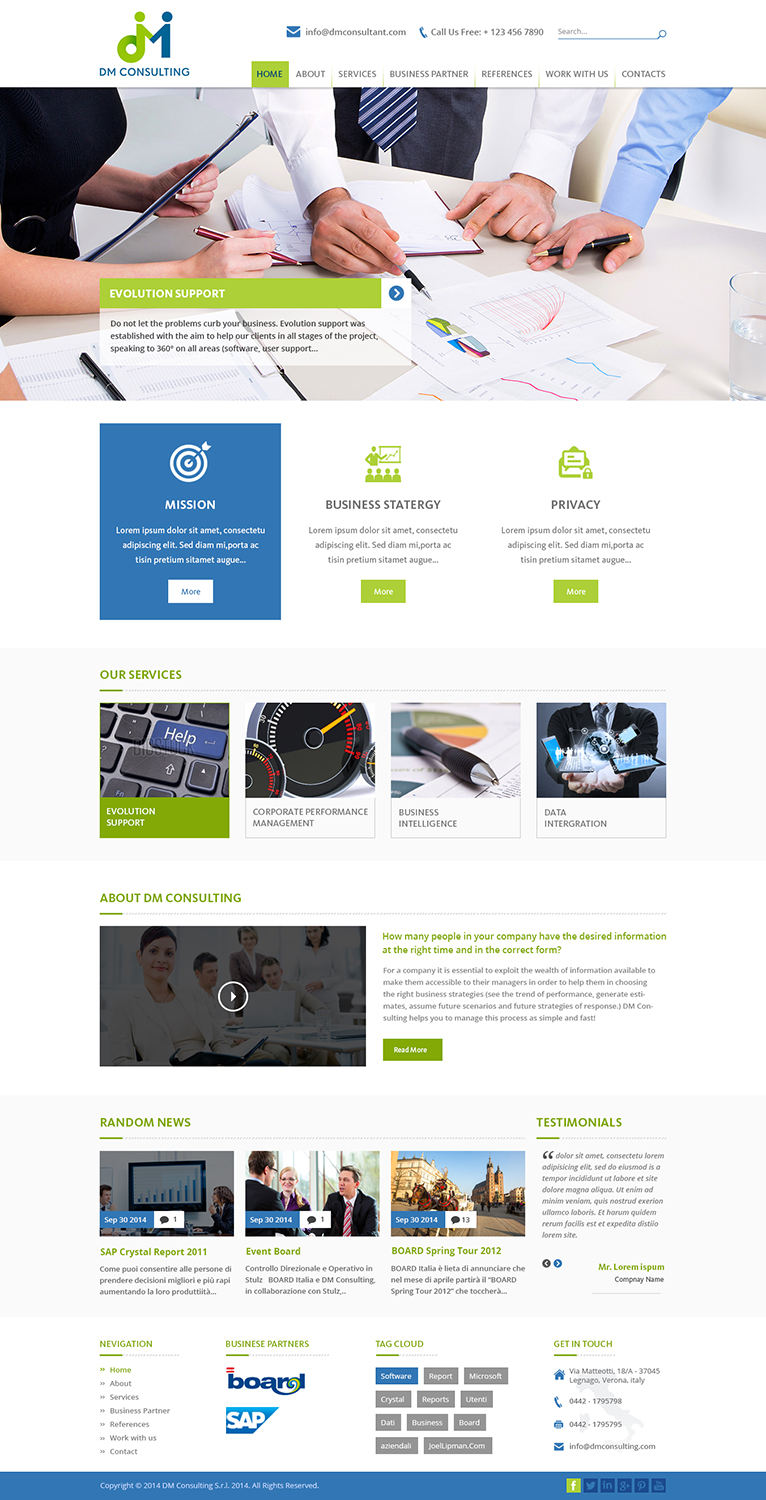 Wordpress Design by Creative Usha for DM Consulting S.r.l. | Design #4657871
