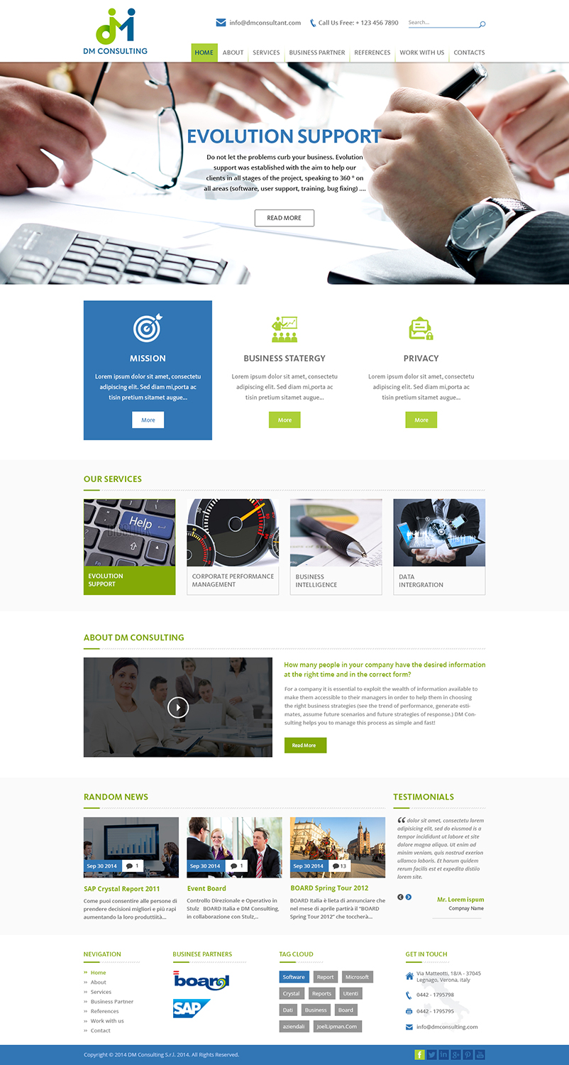 Wordpress Design by Creative Usha for DM Consulting S.r.l. | Design #4657876