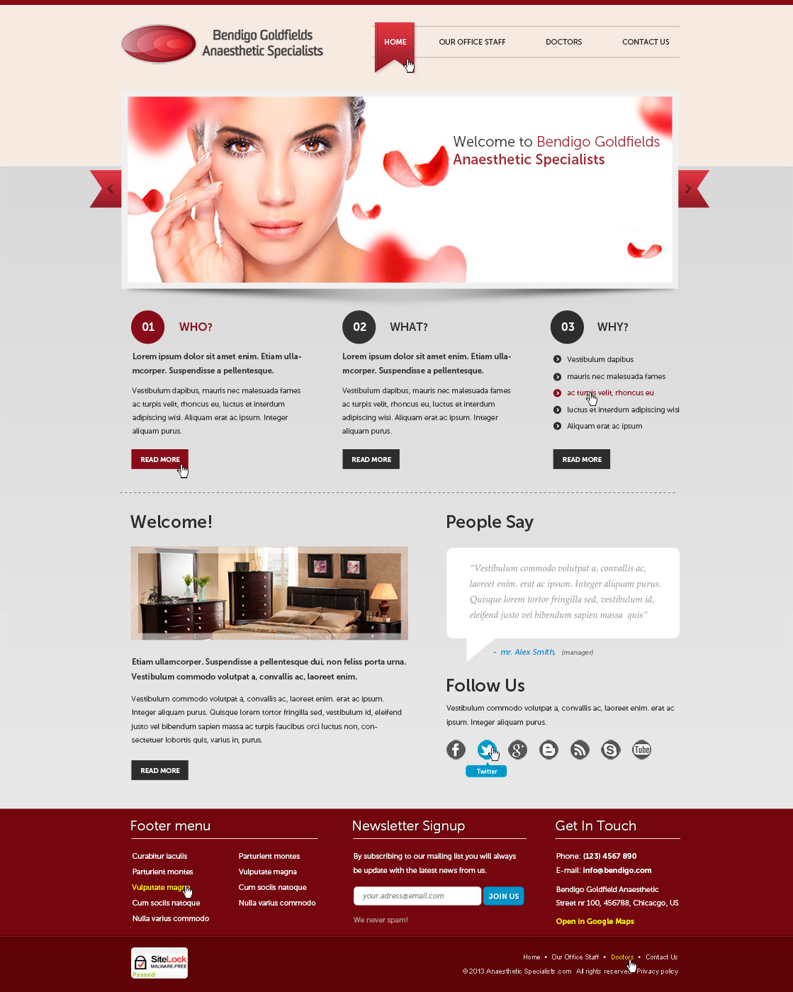 Web-Design von Daniel Matusiak für Bendigo Goldfields Anaesthetic Specialists | Design #1356285