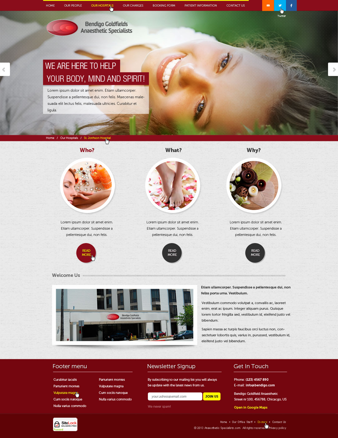 Web-Design von Daniel Matusiak für Bendigo Goldfields Anaesthetic Specialists | Design #1359613