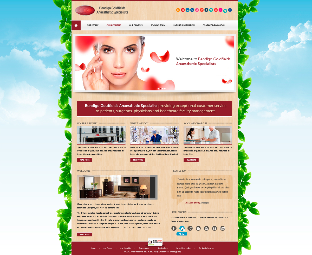 Web-Design von Daniel Matusiak für Bendigo Goldfields Anaesthetic Specialists | Design #1366238