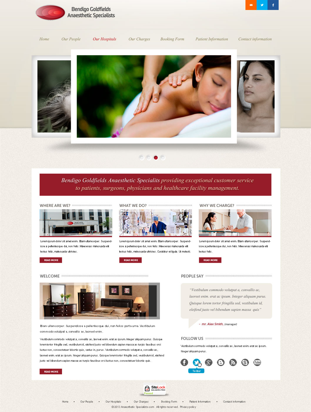 Web-Design von Daniel Matusiak für Bendigo Goldfields Anaesthetic Specialists | Design #1373856