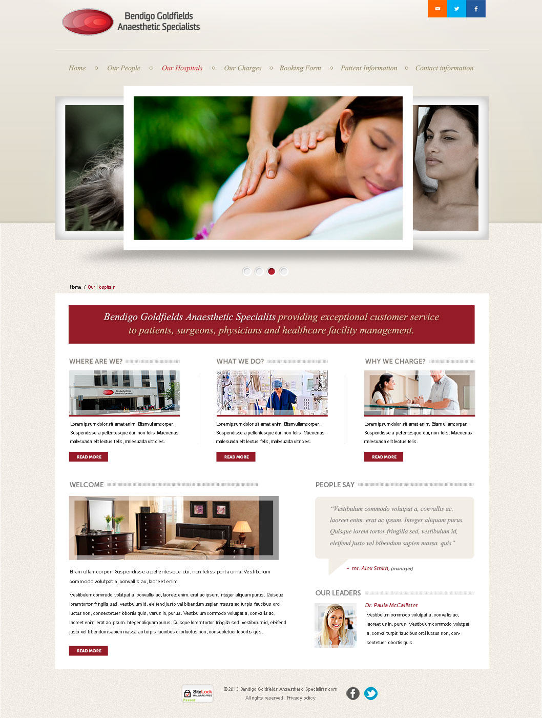 Web-Design von Daniel Matusiak für Bendigo Goldfields Anaesthetic Specialists | Design #1376787