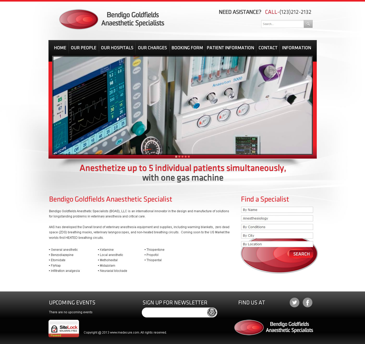 Web Design par TechWise pour Bendigo Goldfields Anaesthetic Specialists | Design #1367631