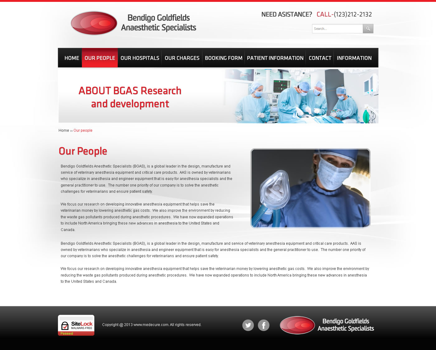 Web Design by TechWise for Bendigo Goldfields Anaesthetic Specialists | Design #1382300