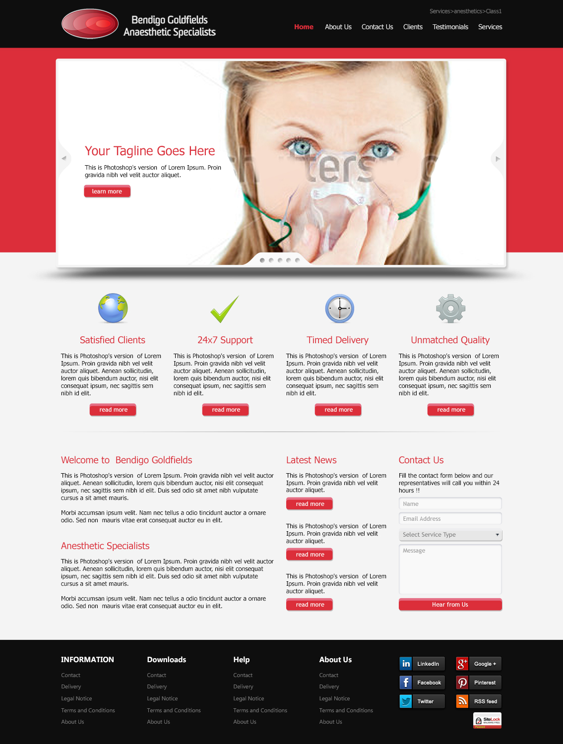 Web-Design von WirePaper für Bendigo Goldfields Anaesthetic Specialists | Design #1347672