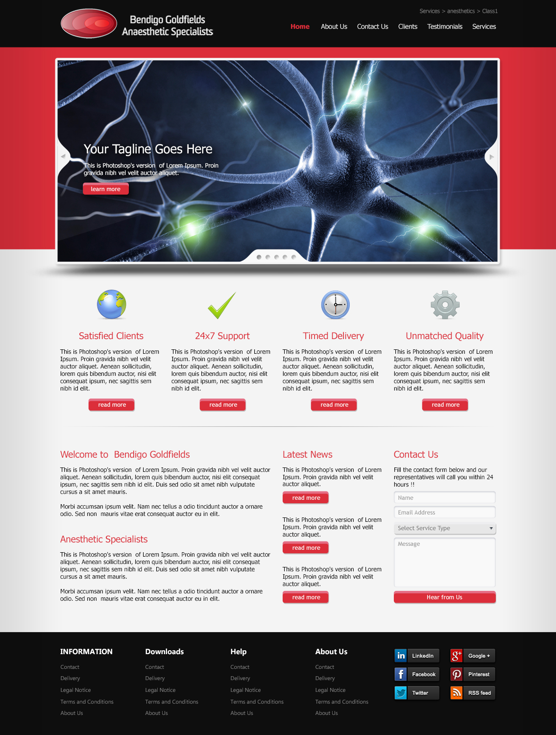Web-Design von WirePaper für Bendigo Goldfields Anaesthetic Specialists | Design #1347685