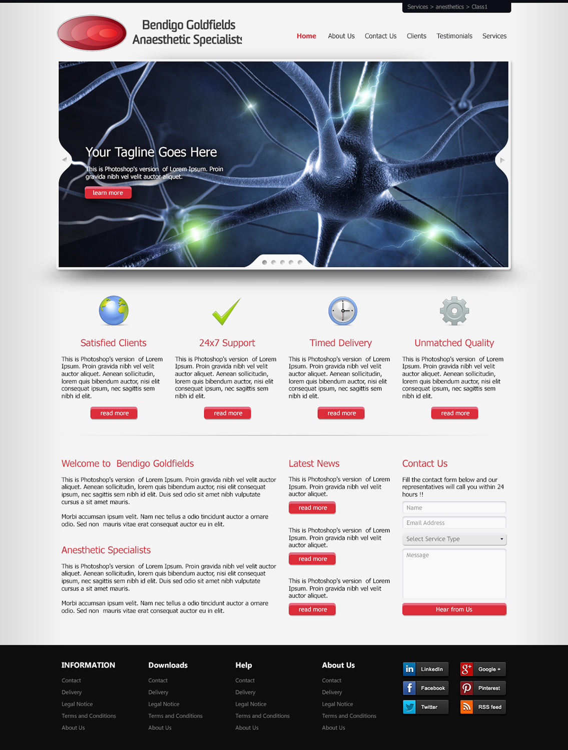 Web-Design von WirePaper für Bendigo Goldfields Anaesthetic Specialists | Design #1357839