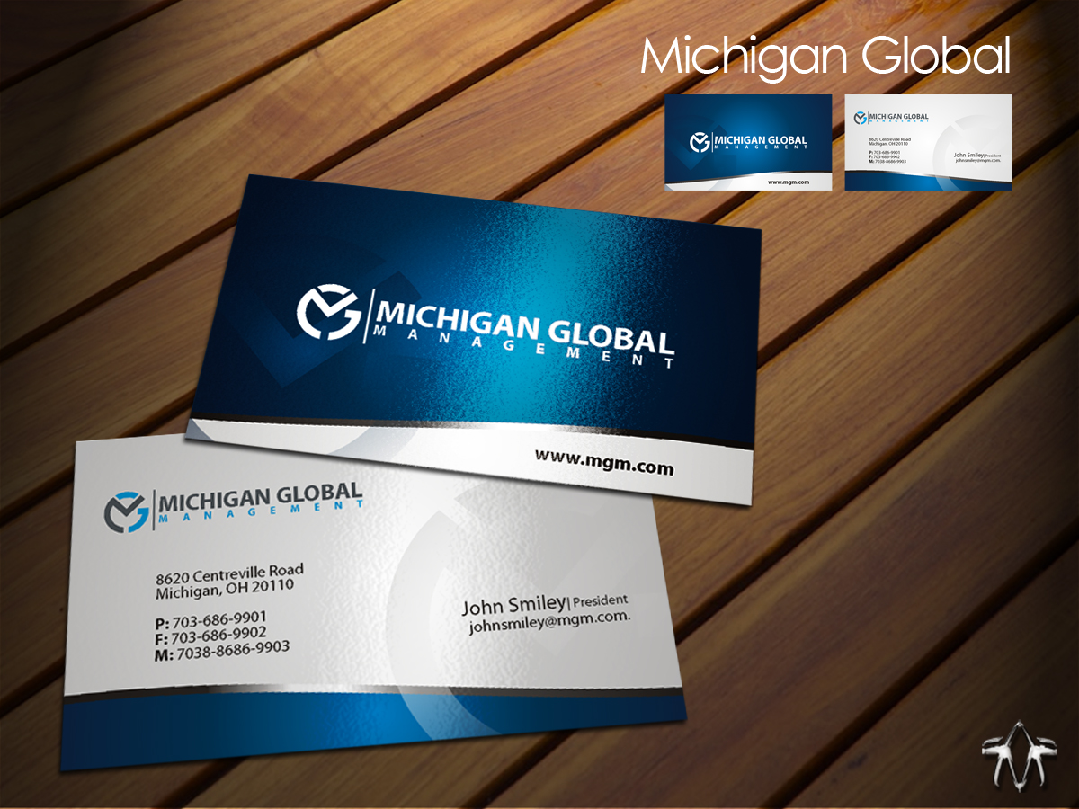 Visitenkarten-Design von sadzip für Michigan global | Design #1308708
