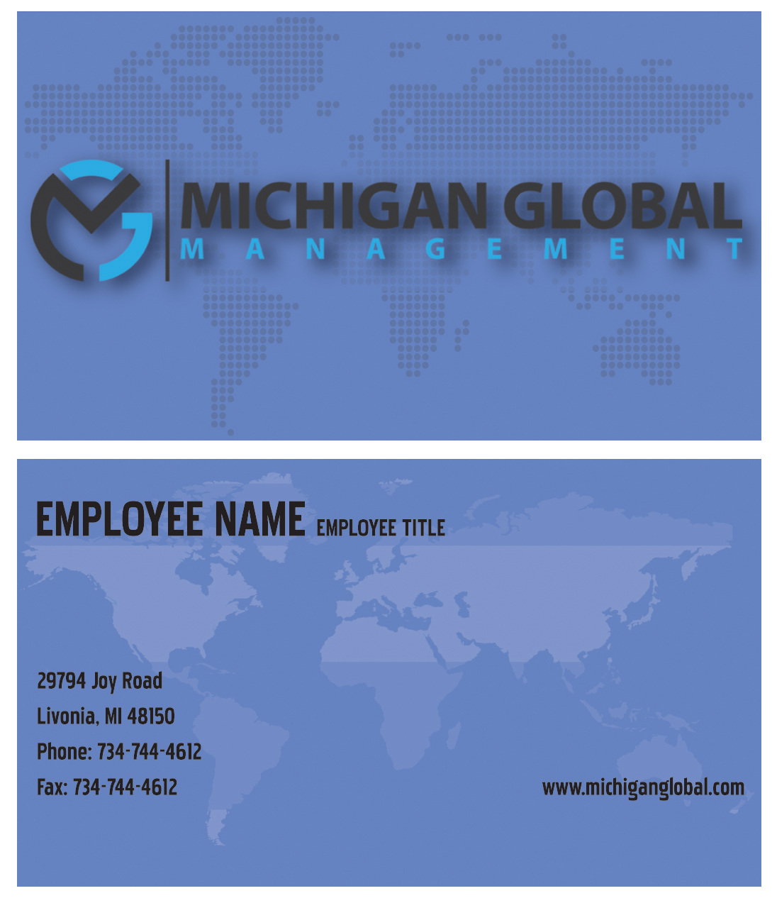 Visitenkarten-Design von Tmassey für Michigan global | Design #1315107