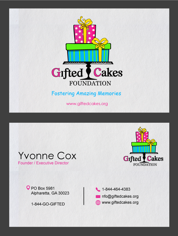 Schreibwaren-Design von Parul für Gifted Cakes Foundation, Inc. | Design #4591371