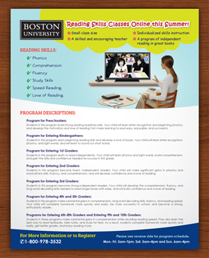 Flyer Needed to Advertise New Online Reading Programs | Flyer-Design von Sbss