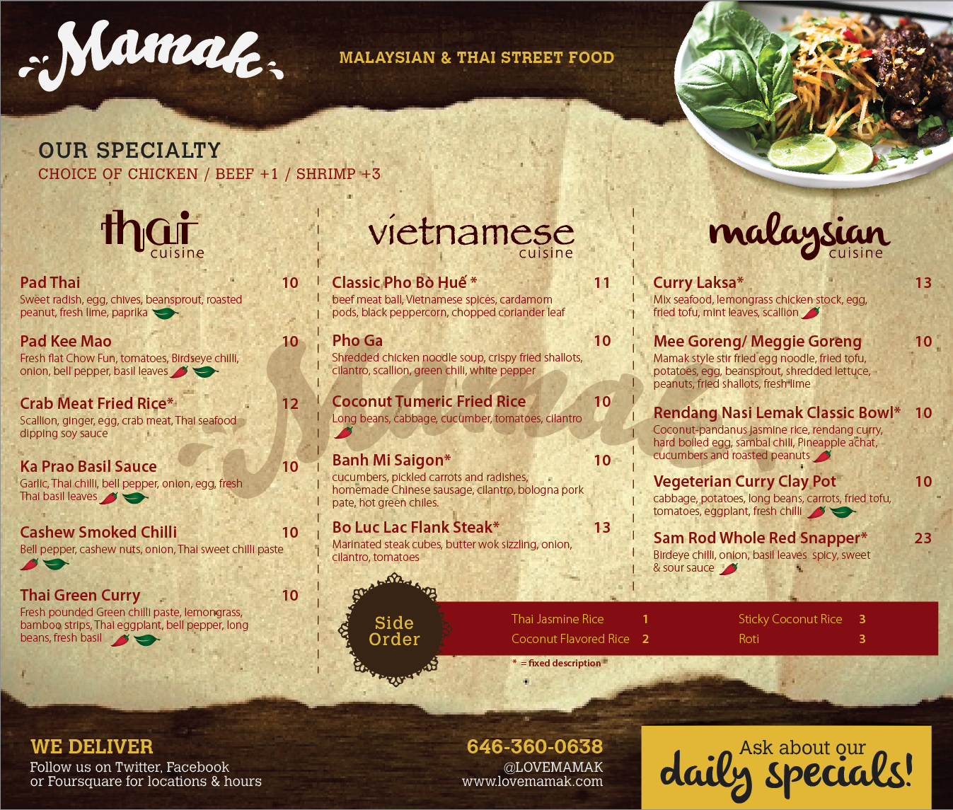 Menu Design by Hans Blanc for this project | Design #4618648
