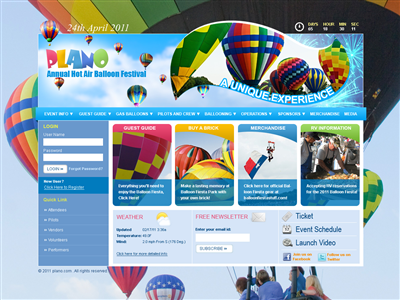 Plano Balloon Festival web site design | Diseño Web por James