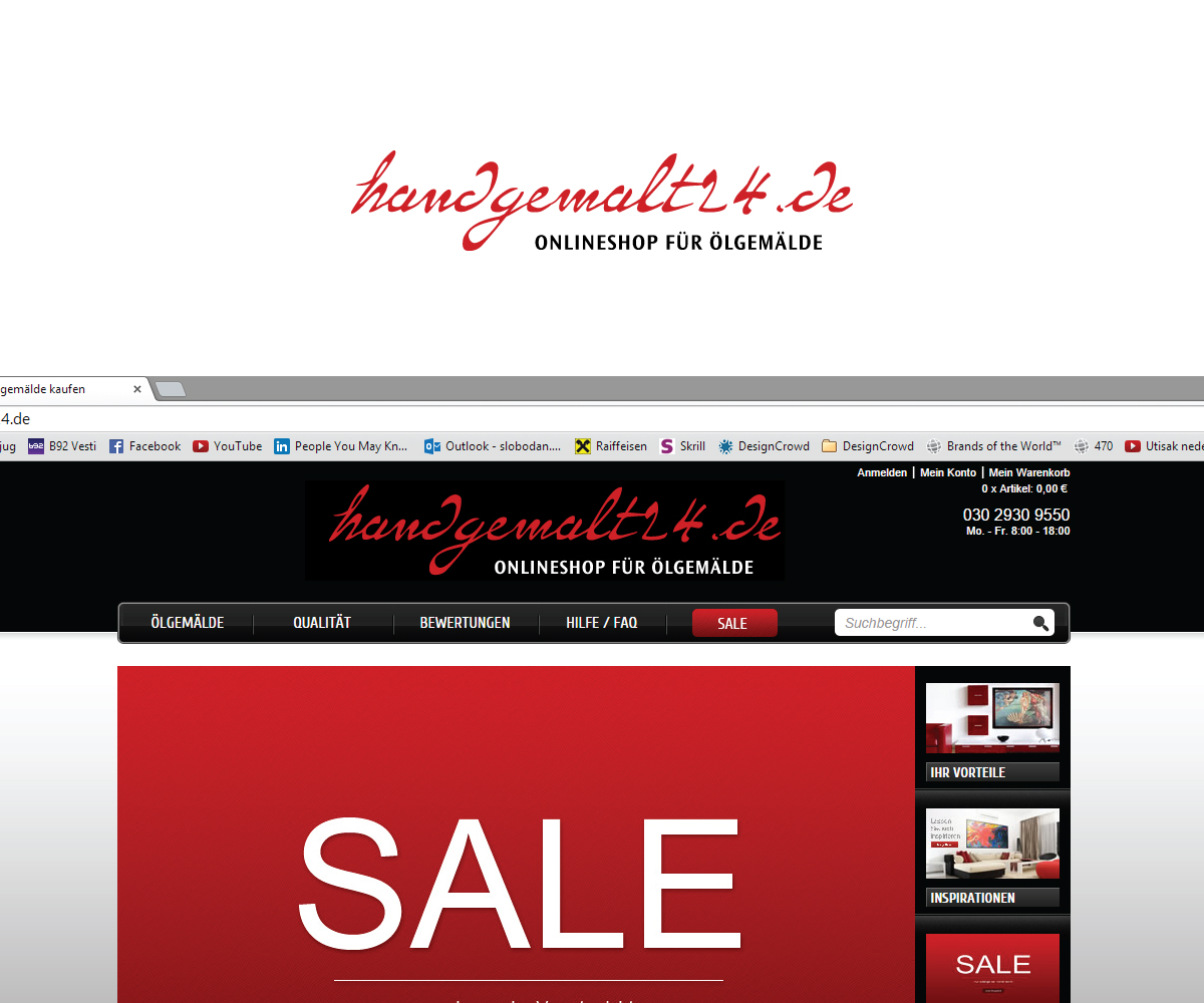 Logo Design by Slobodan Cagic for handgemalt24.de | Design #4631016