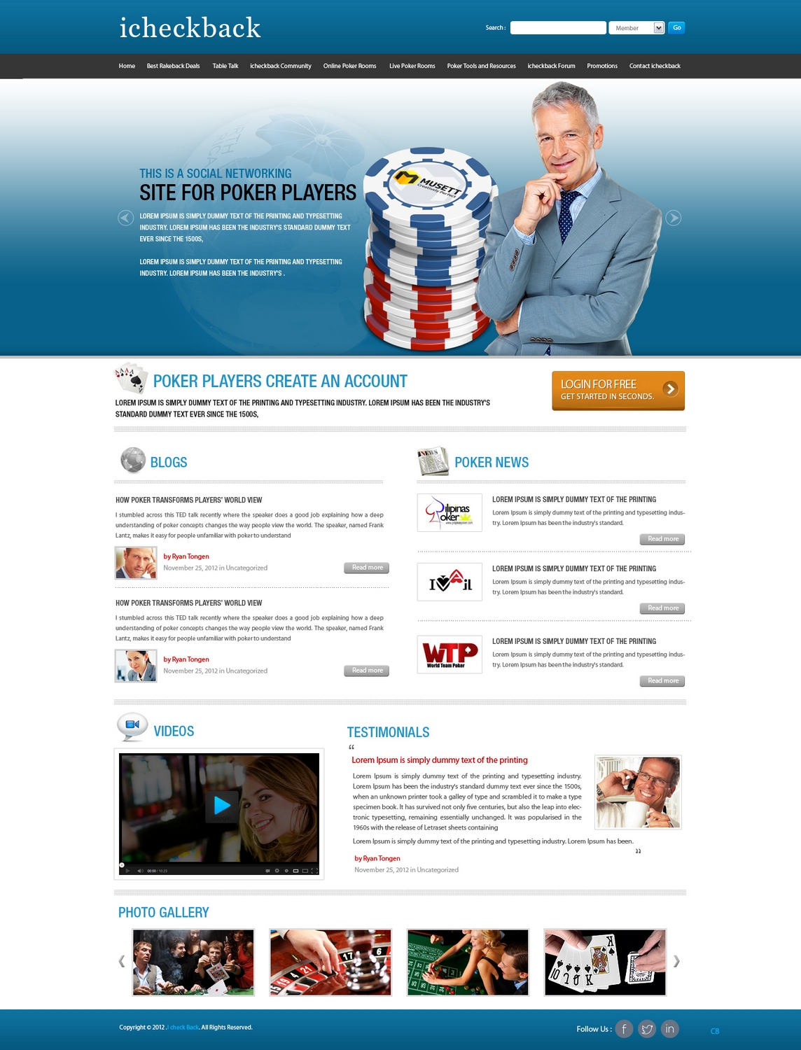 Wordpress Design by pb for ICHECKBACK | Design #1329076