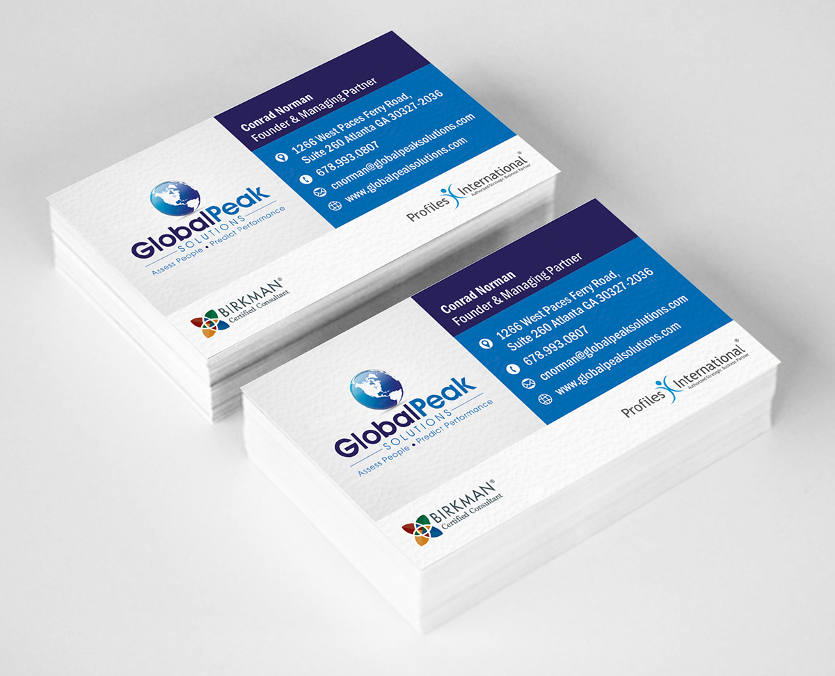 Diseño de Tarjeta de Presentación por ALSADESIGN para Global Peak Solutions, LLC | Diseño #4600915