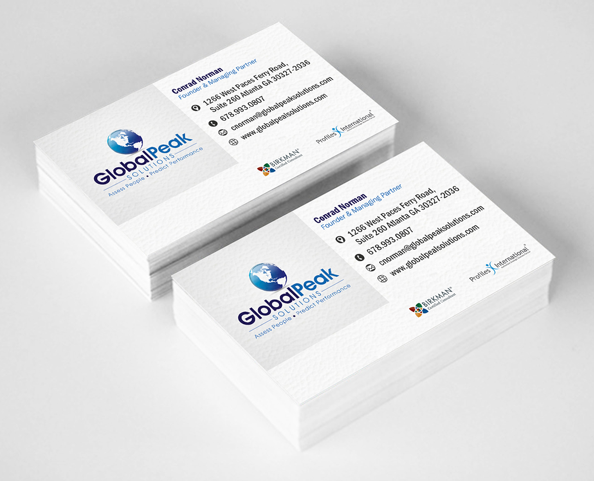 Business Card Design by ALSADESIGN for Global Peak Solutions, LLC | Design #4604588
