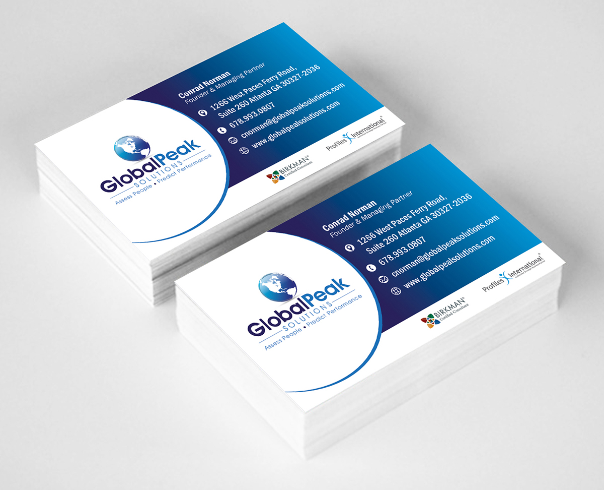 Business Card Design by ALSADESIGN for Global Peak Solutions, LLC | Design #4604970