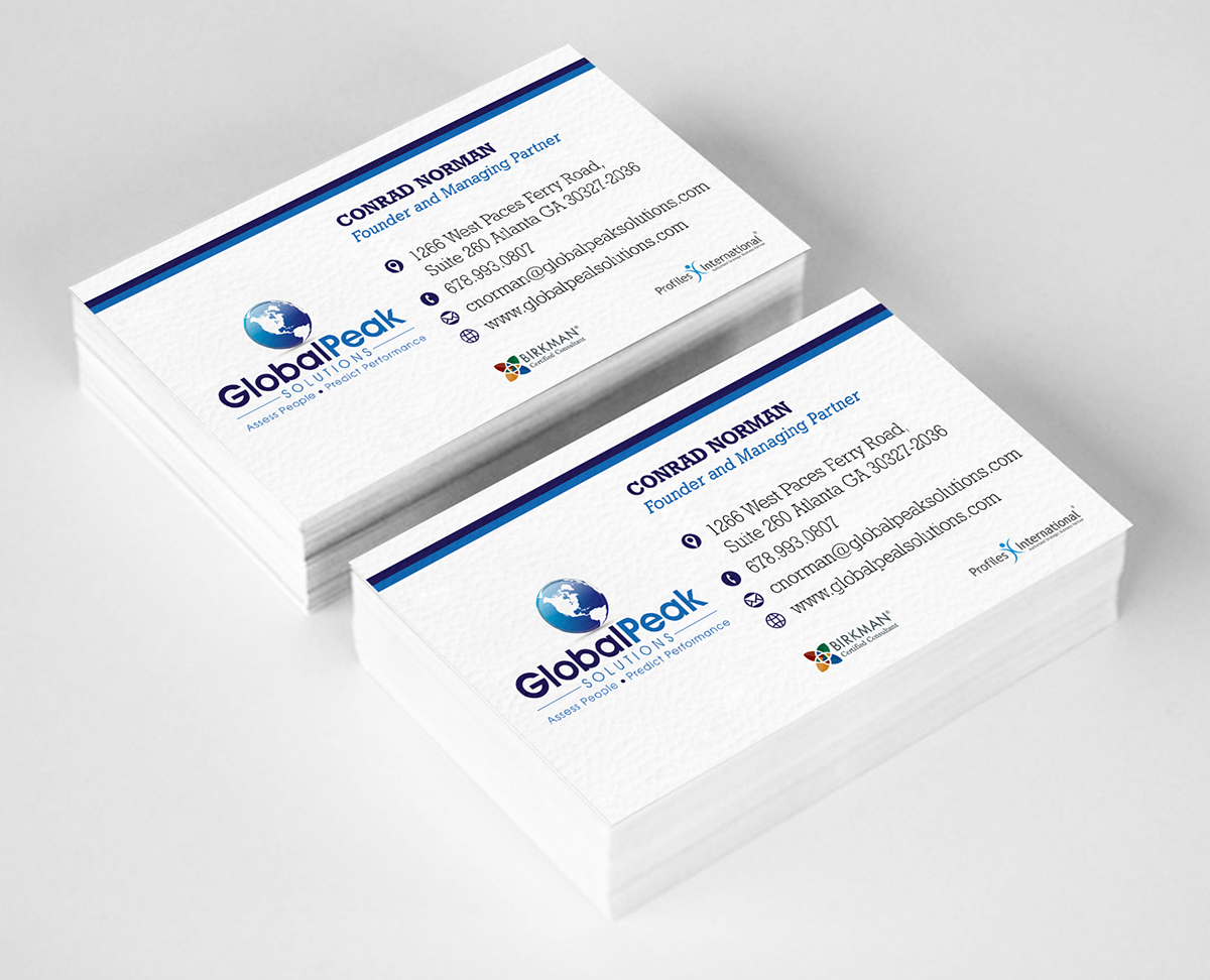 Business Card Design by ALSADESIGN for Global Peak Solutions, LLC | Design #4608283