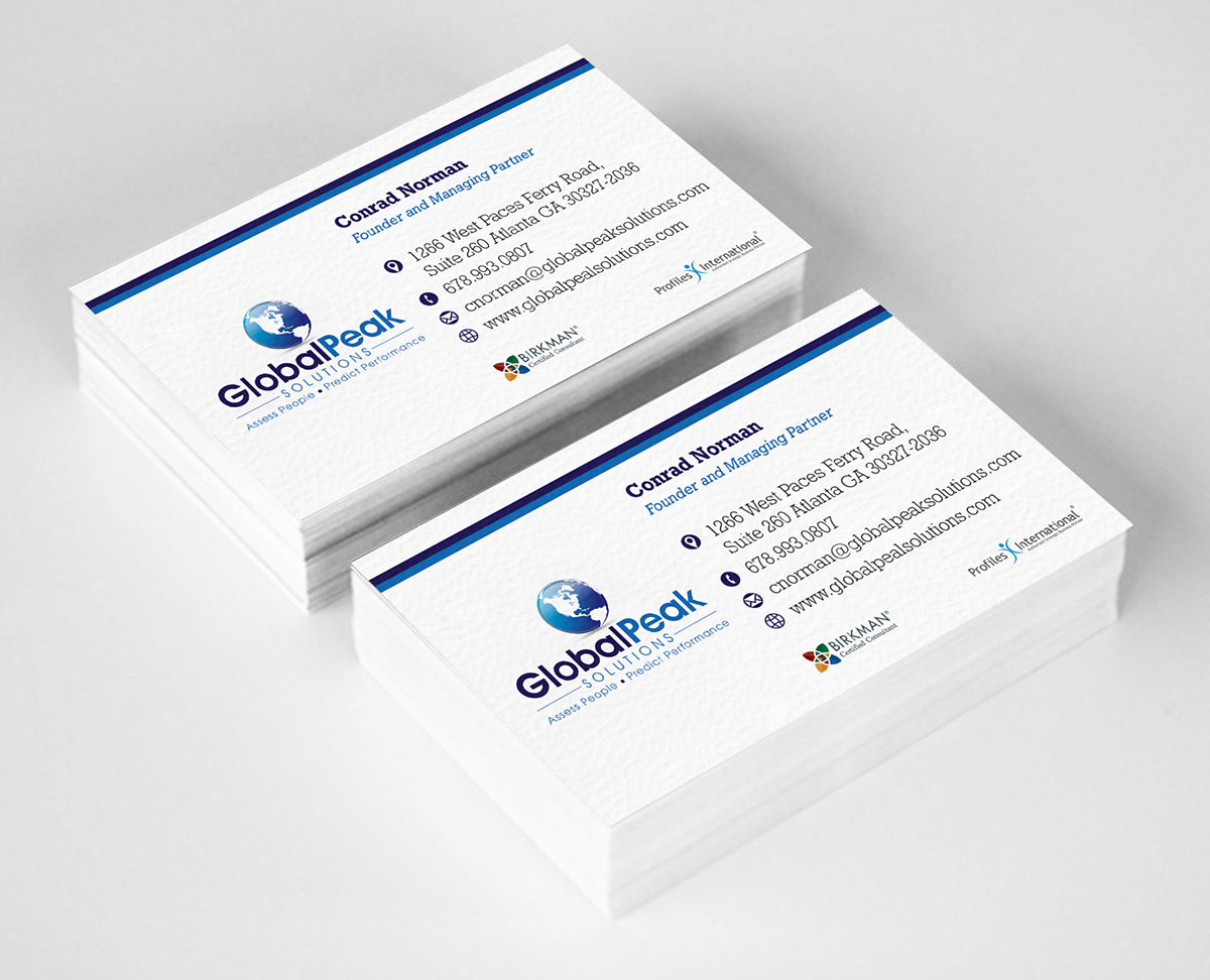 Business Card Design by ALSADESIGN for Global Peak Solutions, LLC | Design #4615180