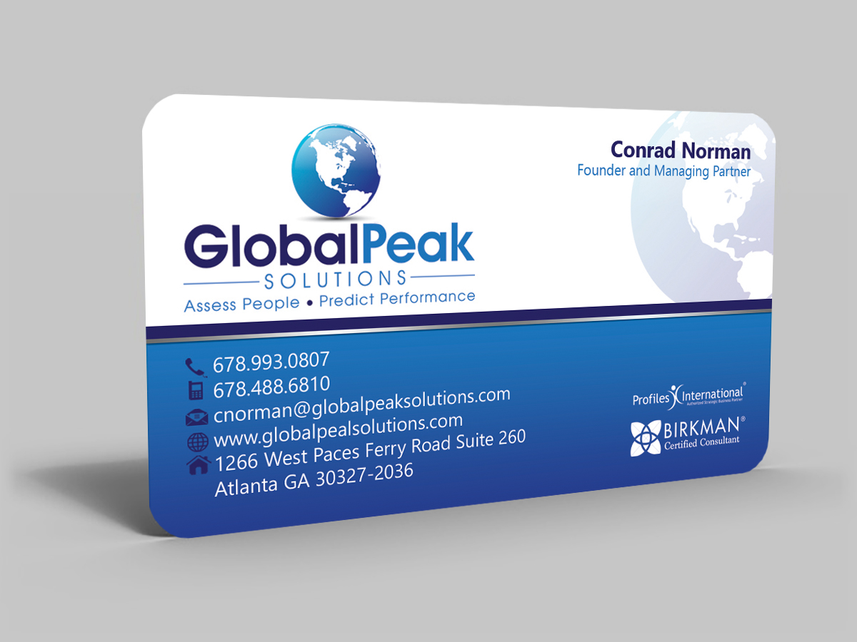 Design de Carte de Visite par Hardcore Design pour Global Peak Solutions, LLC | Design #4622204