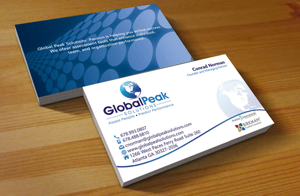 Business Card Design by Hardcore Design for Global Peak Solutions, LLC | Design #4622206