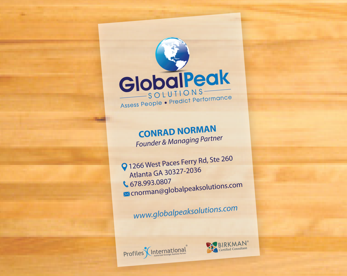 Business Card Design by Punctuated Art for Global Peak Solutions, LLC | Design: #4629251