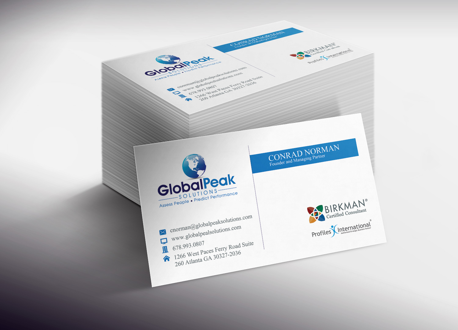 Business Card Design by Lanka Ama for Global Peak Solutions, LLC | Design #4598060