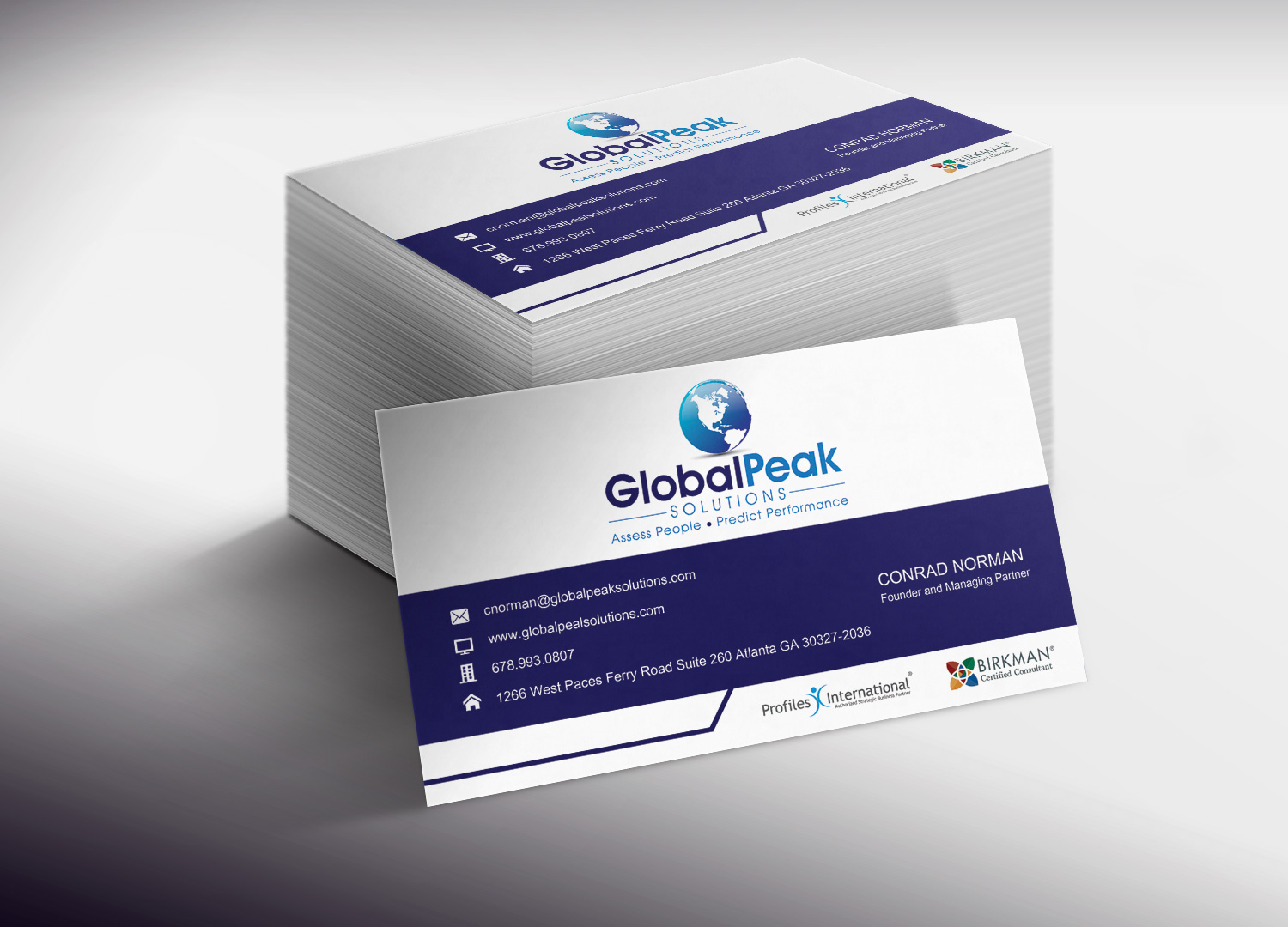 Business Card Design by Lanka Ama for Global Peak Solutions, LLC | Design #4598546