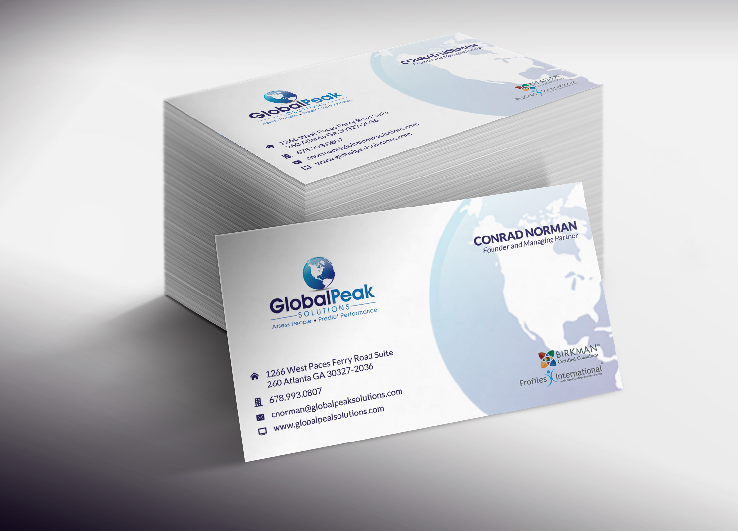 Business Card Design by Lanka Ama for Global Peak Solutions, LLC | Design #4604374