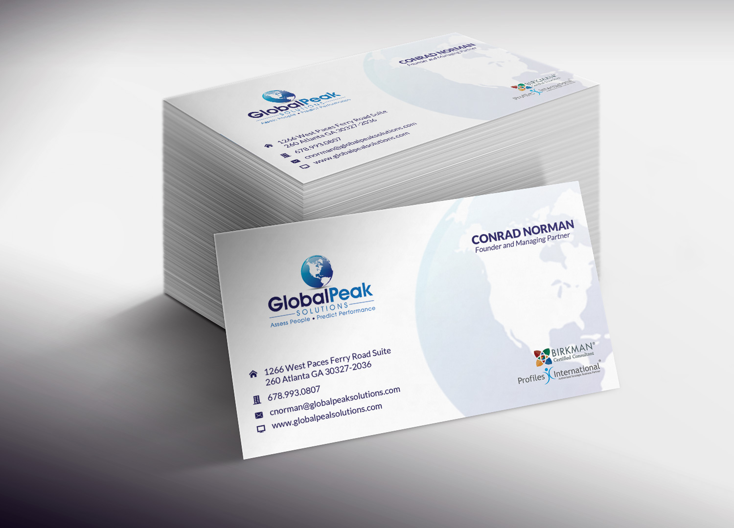 Business Card Design by Lanka Ama for Global Peak Solutions, LLC | Design #4604375