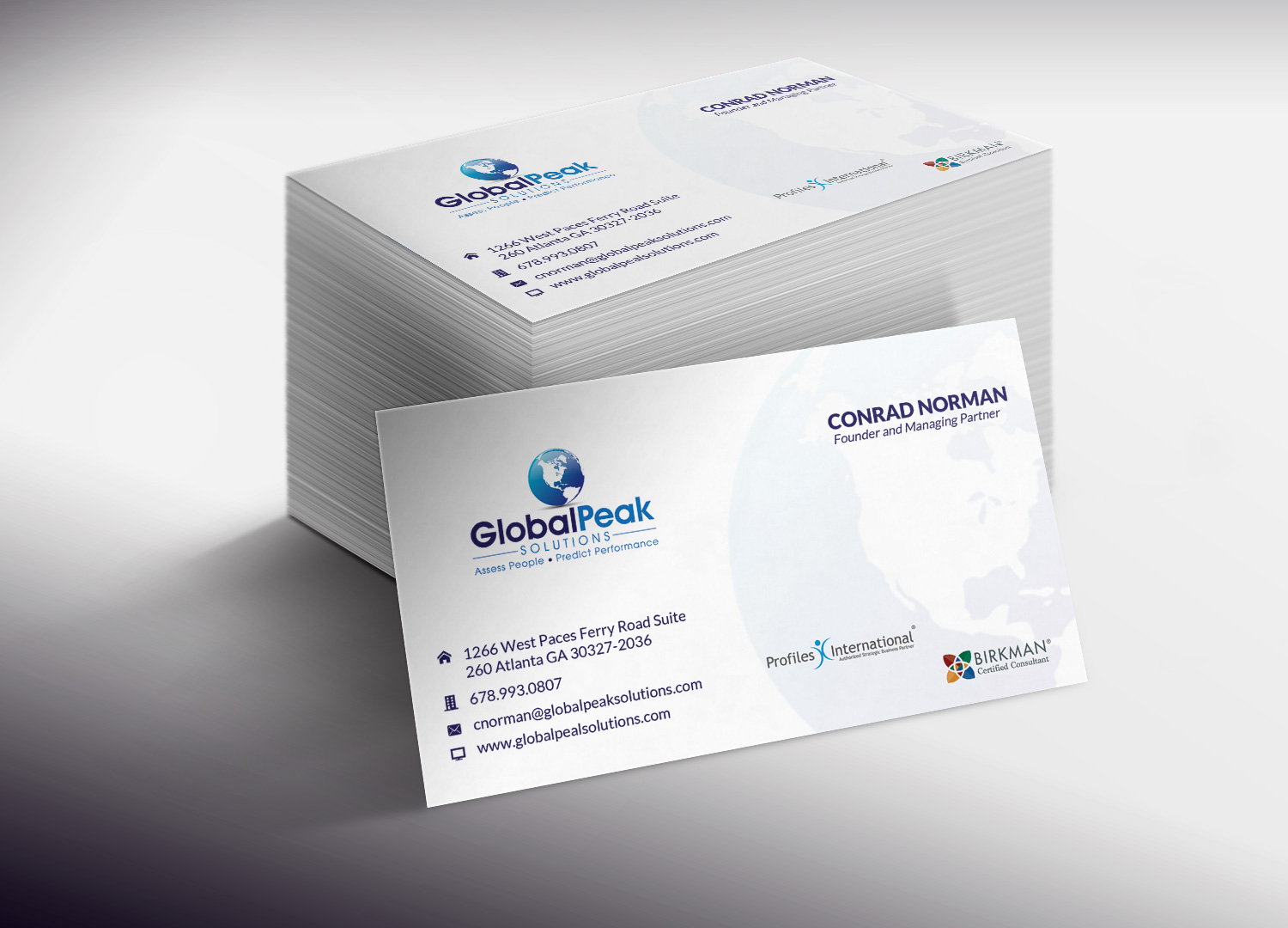 Visitenkarten-Design von Lanka Ama für Global Peak Solutions, LLC | Design #4604379