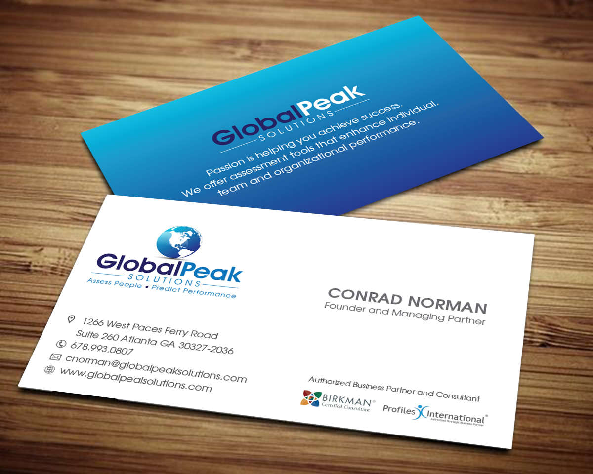 Business Card Design by creative.ahmed72 for Global Peak Solutions, LLC | Design #4613477