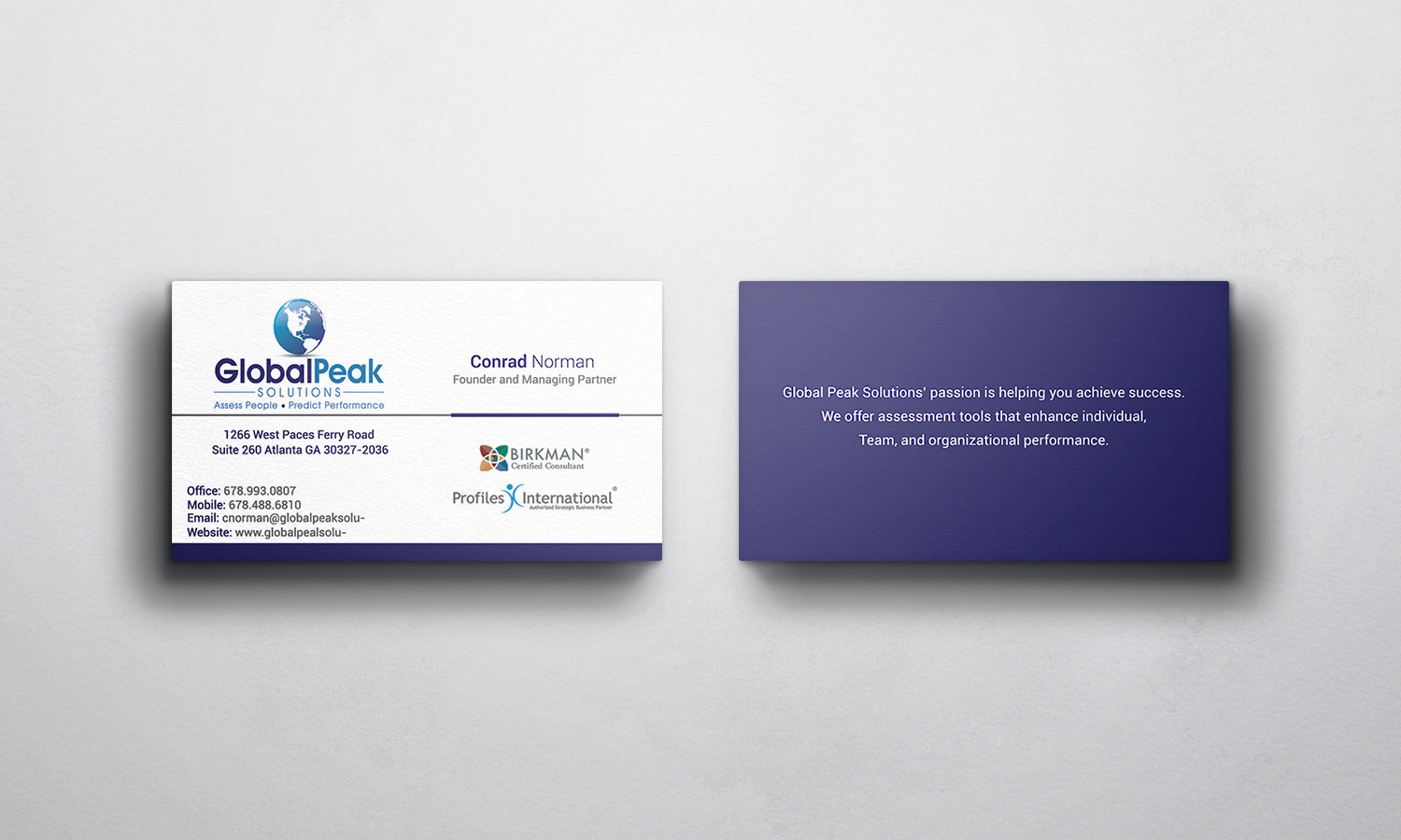 Business Card Design by Stylez Designz for Global Peak Solutions, LLC | Design #4608307
