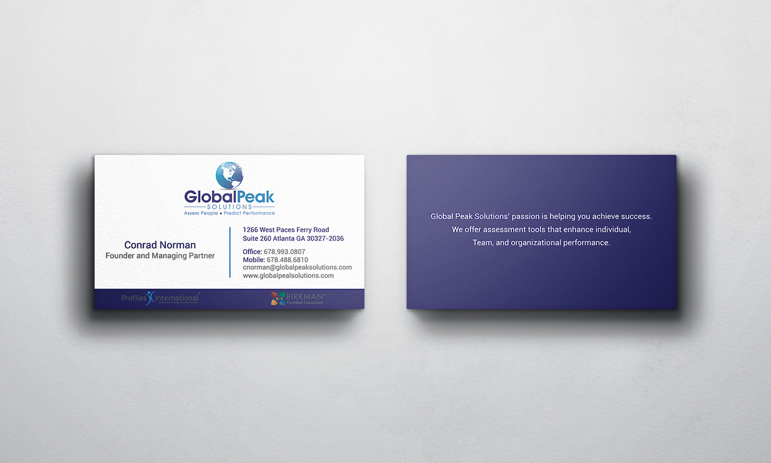 Business Card Design by Stylez Designz for Global Peak Solutions, LLC | Design #4608310